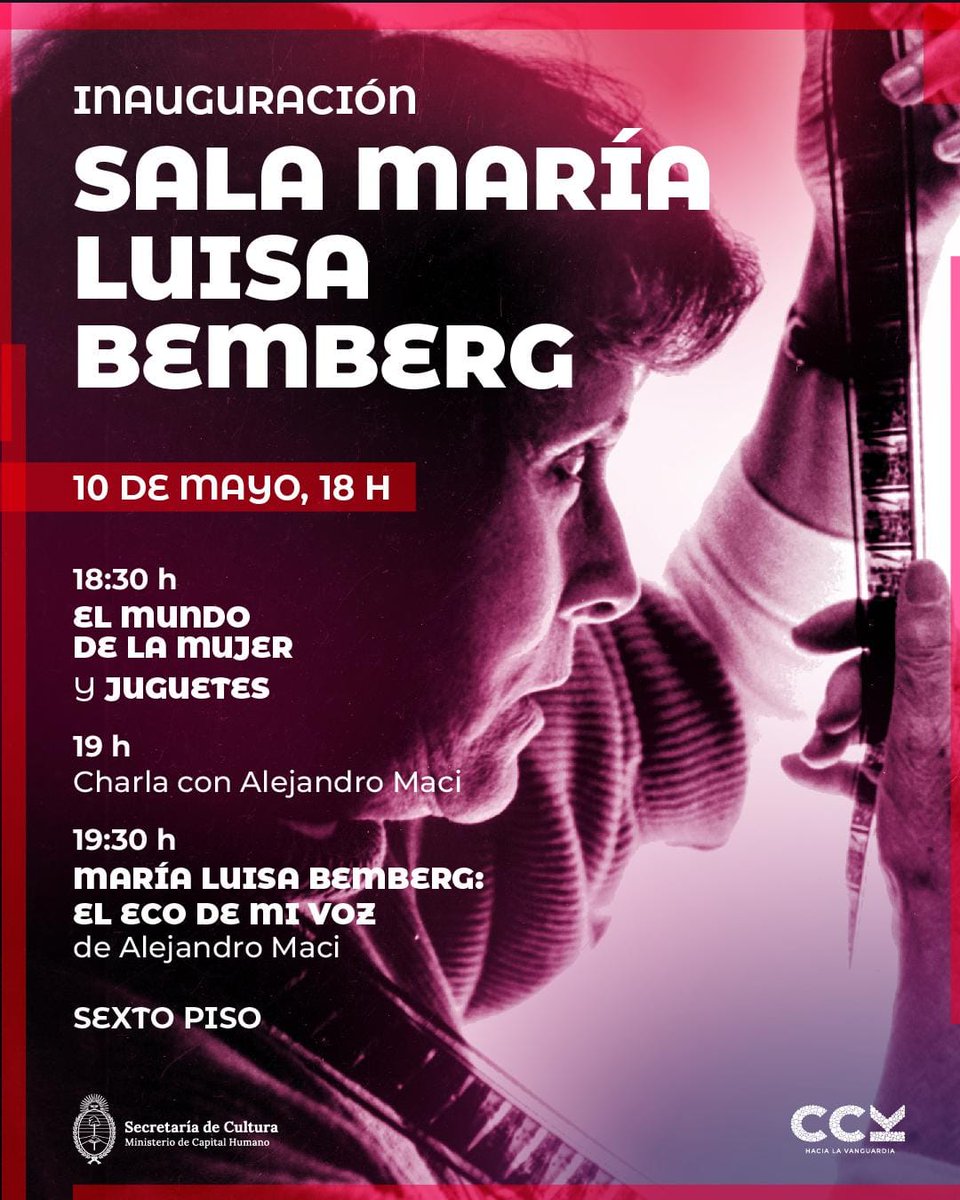 Hoy, 18hs, inauguración de la sala María Luisa Bemberg en el Centro Cultural Kirchner 🇦🇷