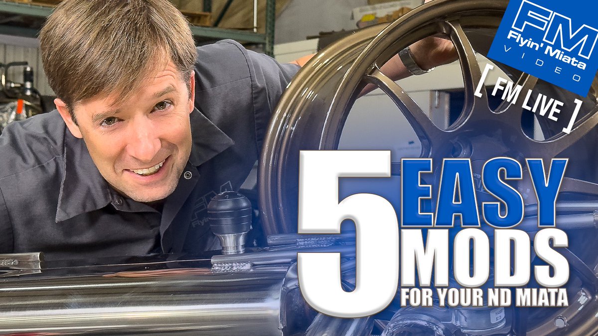 This week’s FM Live is now on YouTube in 4K widescreen! Five EASY mods for your ND Miata!
youtu.be/Sgepsc5pCG0

#live #video #brandonfitch #list #ND #NDRF #mods #EASY #install #lights #doorbushings #shortshifter #exhaust #wheels #miata #FMLive #YouTube #parts #FM #FlyinMiata