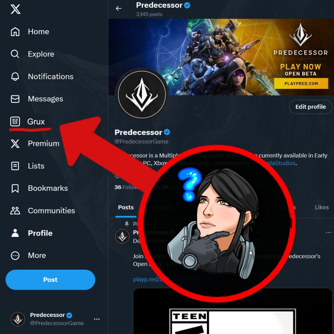 PredecessorGame's tweet photo. anyone else got this weird new icon in the twitter sidebar ?

not really sure what it is for or how to get rid of it

 #GRUX #GROK #X #Predecessor #PlayPred https://t.co/xq9kEWcHiU