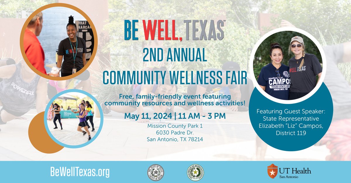 Join @BeWellTexas for the 2nd Annual Community Wellness Fair on May 11th from 11 a.m. - 3 p.m. at Mission County Park 1! This free, family-friendly event will showcase community resources and wellness activities: bit.ly/3UUko8s