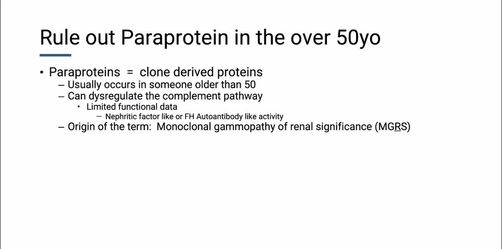 🫘✅Clinical Pearl of C3 glomerulopathy 🙏Always rule out paraproteinemia in a patient with C3G over the age of 50 years 🗣️Dr Carla Nester @ISGDtweets @isn_india @drshyambansal @kdjhaveri