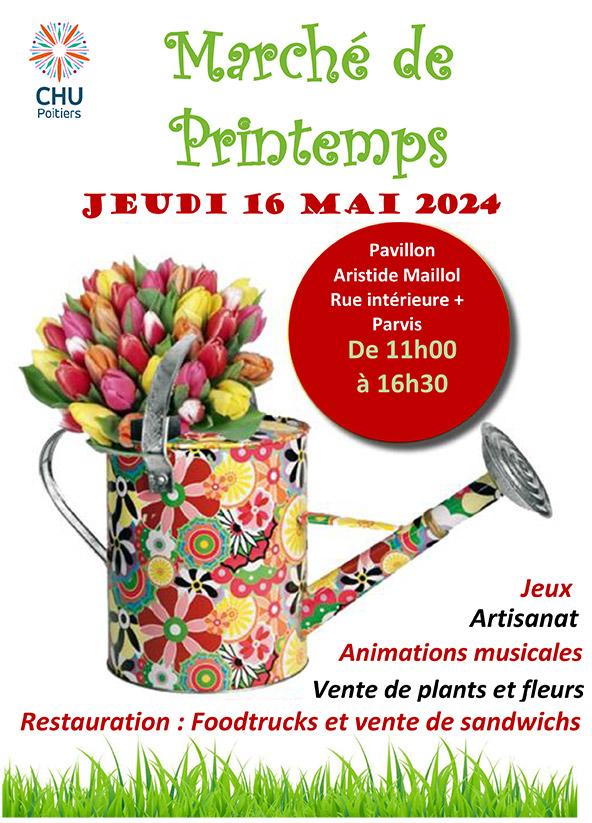 📅 #Agenda | C'est le retour traditionnel #marché de #printemps le jeudi 16/05 de 11h à 16h30. Au programme : jeux, artisanat, animations musicales, vente de plants et de #fleurs. Pour vous restaurer, des #foodtrucks seront présents. Ouvert à tous !