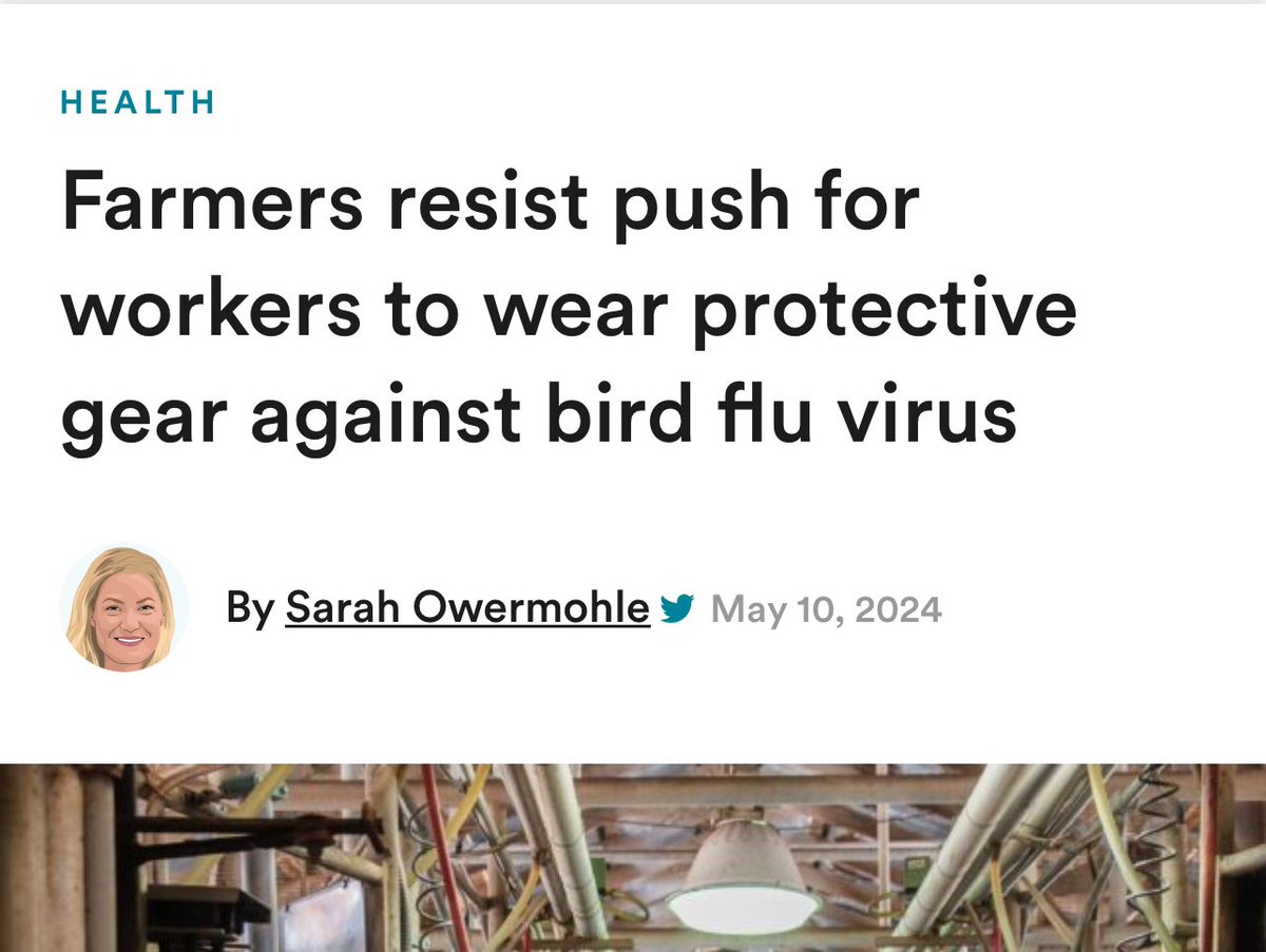 The whole #H5N1 situation right now seems like a mess with misaligned incentives “Dairy groups say their members fear financial ruin if their cattle are found to be infected, and lawmakers, too, are increasingly concerned that #H5N1 measures could chill the industry.” “But in…