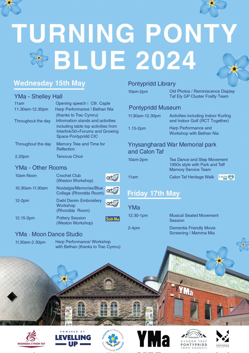 Follow Turning blue for Dementia Action week at Pontypridd and across Cwmtaf Morgannwg @ctmrpb 2024 by using.. ➡️ #DAWPONTY2024 and ➡️ #CTMDAW2024