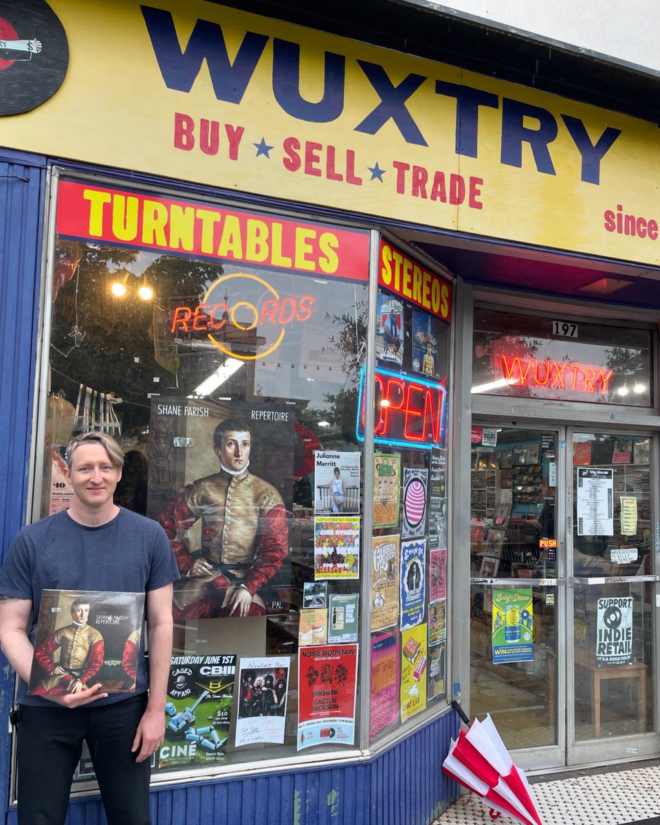 It is Friday, May 10, 2024. As you can see, I’m standing out here in front of the legendary Wuxtry Records in my home town of Athens, GA. Today is the official release date of my most ambitious solo acoustic guitar record yet, Repertoire. shaneparish.bandcamp.com/album/repertoi…