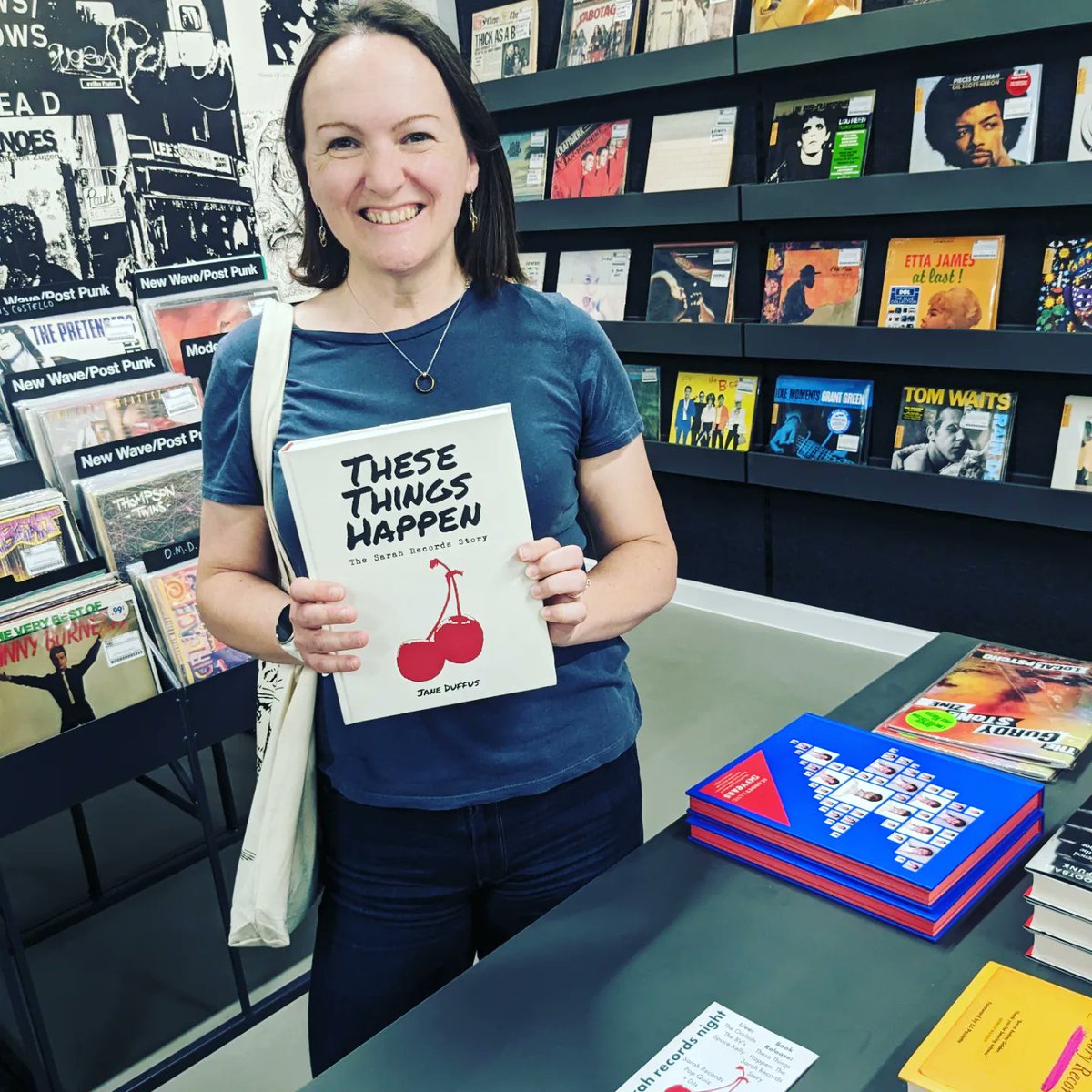 We are here in Berlin for the #SarahRecords night. Visited the new Rough Trade store and signed their last (until they restock) copy of my book. PS, I liked how they just believed that I am who I say I am so I might pop in tomorrow and offer to sign the Patti Smith books.