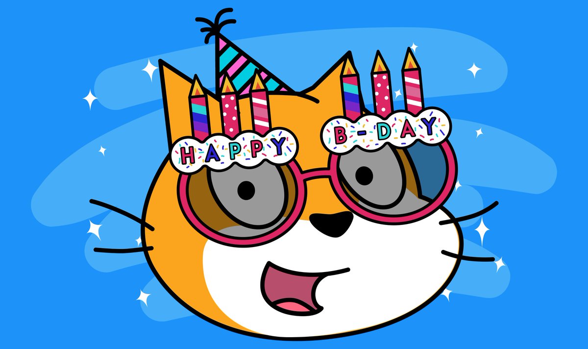 scratch's tweet image. #ScratchWeek is wrapping up with a birthday celebration to remember! Join the Birthday Bash studio to celebrate Scratch’s birthday and an incredible week of imagining, creating, and sharing together with friends around the world. 🎉🥳🎈 scratch.mit.edu/studios/351652…