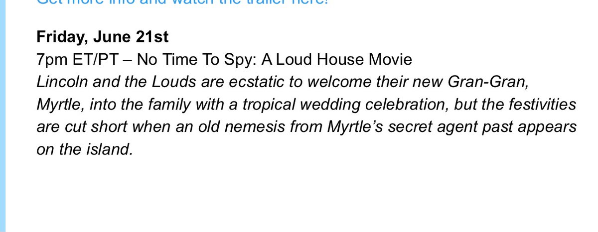 Official Release date for No Time to Spy! #TheLoudHouse #TheCasagrandes