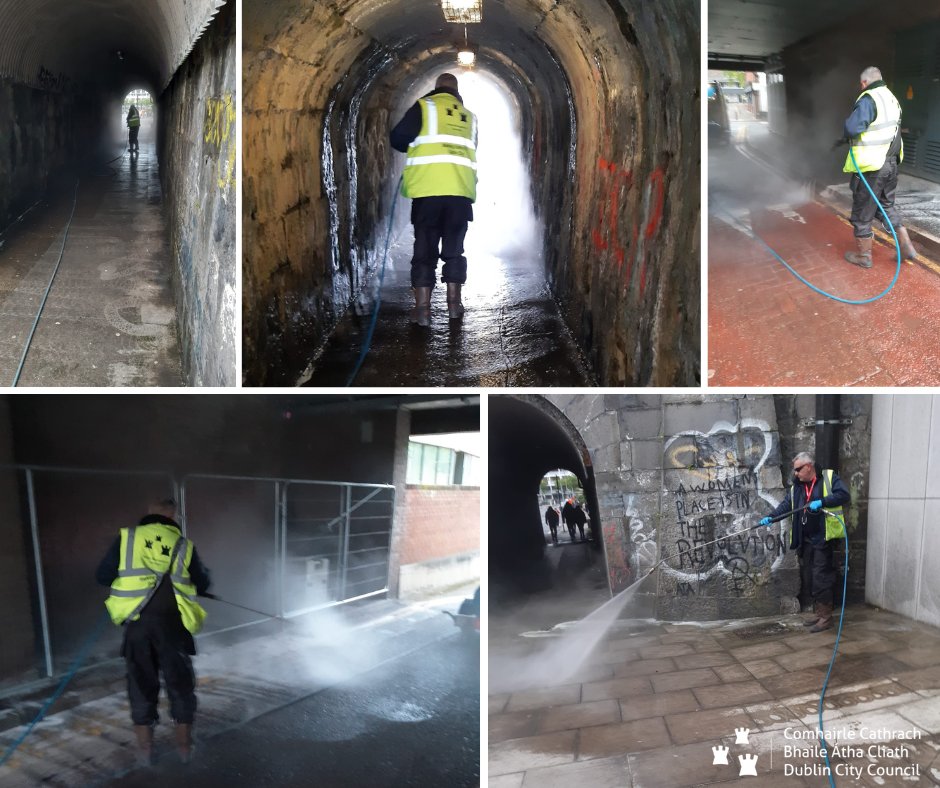 Clean-up operation carried out under the bridges at Sandwith Street & Erne Street, operated by our Central Area wash crew. #Dublin #wastemanagement #YourCouncil