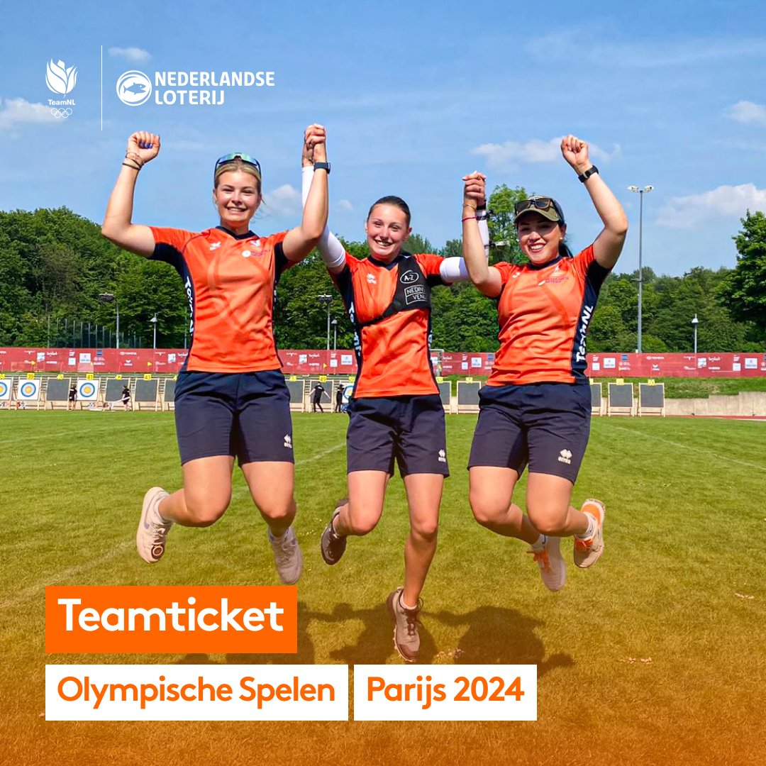 Het dames recurve team met Quinty Roeffen, Laura van der Winkel en Gaby Schloesser winnen de halve finale van het EK, staan zondag in de gouden finale tegen Olympisch gastland Frankrijk en zijn daarmee verzekerd van een Olympisch teamticket! 🔥🧡