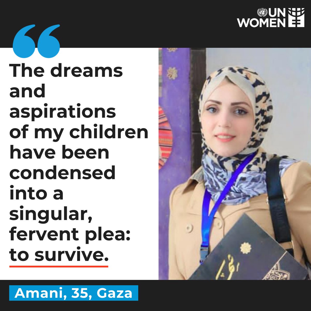 6 months ago we shared the story of Amani, a psychoterapist from #Rafah who never gave up her mission to support those traumatized by years of conflict. On 7 May an airstrike killed Amani and her 4 children. We call for an immediate ceasefire in #Gaza. unwo.men/Xpz050RAWg4