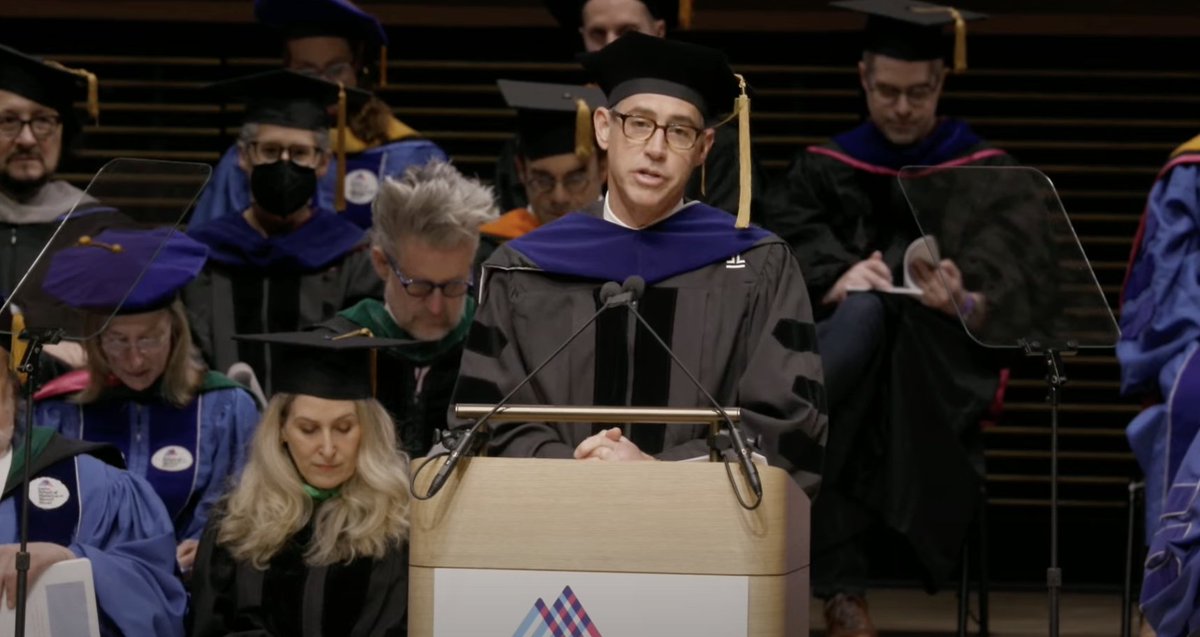 .@Dr_BrendanCarr, Chief Executive Officer of @MountSinaiNYC, sharing opening remarks at the 2024 MD, PhD, Dual Degree Commencement Ceremony. #Commencement2024 Tune in LIVE: youtube.com/watch?v=S1_As9…