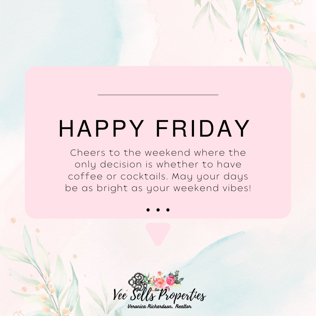 Happy Friday!

#dcrealtor #dcrealestate #dcagent #dcfirstimehomebuyer #mdrealtor #mdrealestate #mdagent #mdfirsttimehomebuyer #varealtor #varealestate #vaagent #vafirsttimehomebuyer #varealtor #veezipcode20019 #veronicarichardson #hughesvillemd #capitolheights