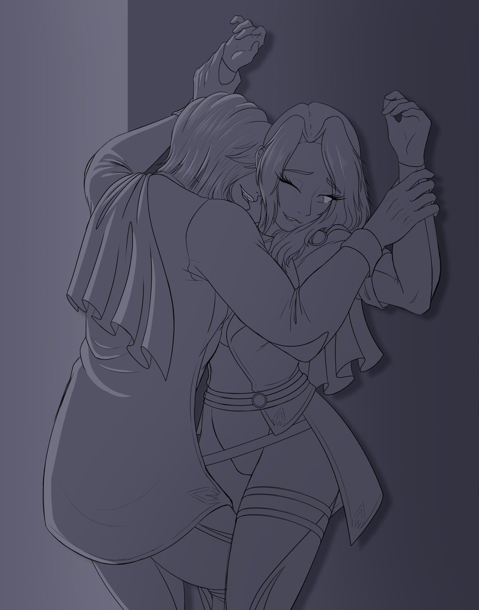 Self indulgent cooldown sketch of Uldren and Lyka after work today~