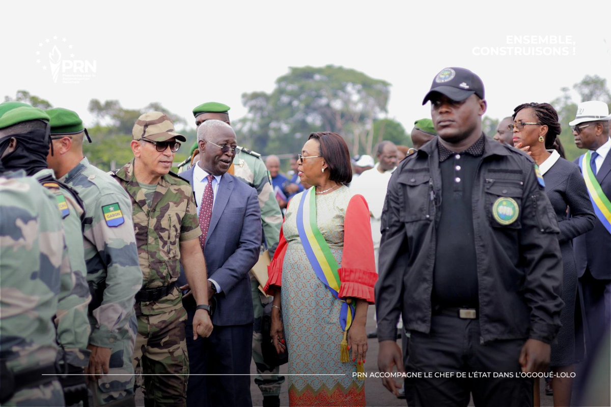PrnGabon's tweet photo. Le Président de La Transition, le Général @oliguinguema  et son épouse, la première dame, Madame @ZitaOligui  sont à KOULAMOUTOU.
.
. 
Ensemble, construisons !

#Comebacktome #CTRI #PRNGabon https://t.co/fXuck2tcnq