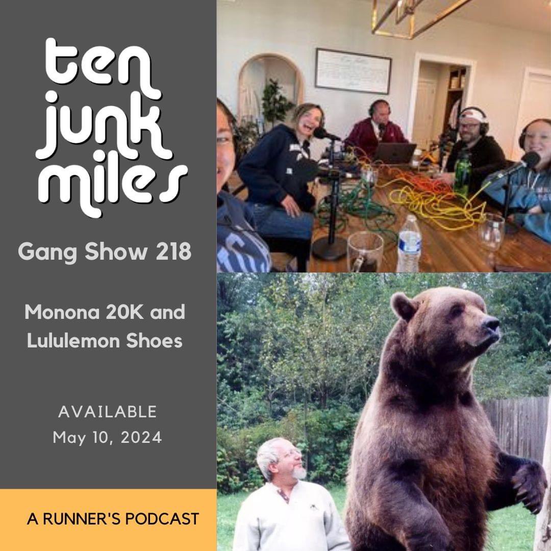 tenjunkmiles's tweet photo. New Gang Show.  Lake Monona 20k. Lululemon Shoe Review.  Man v. Bear Argument. https://t.co/Ish70vfez7