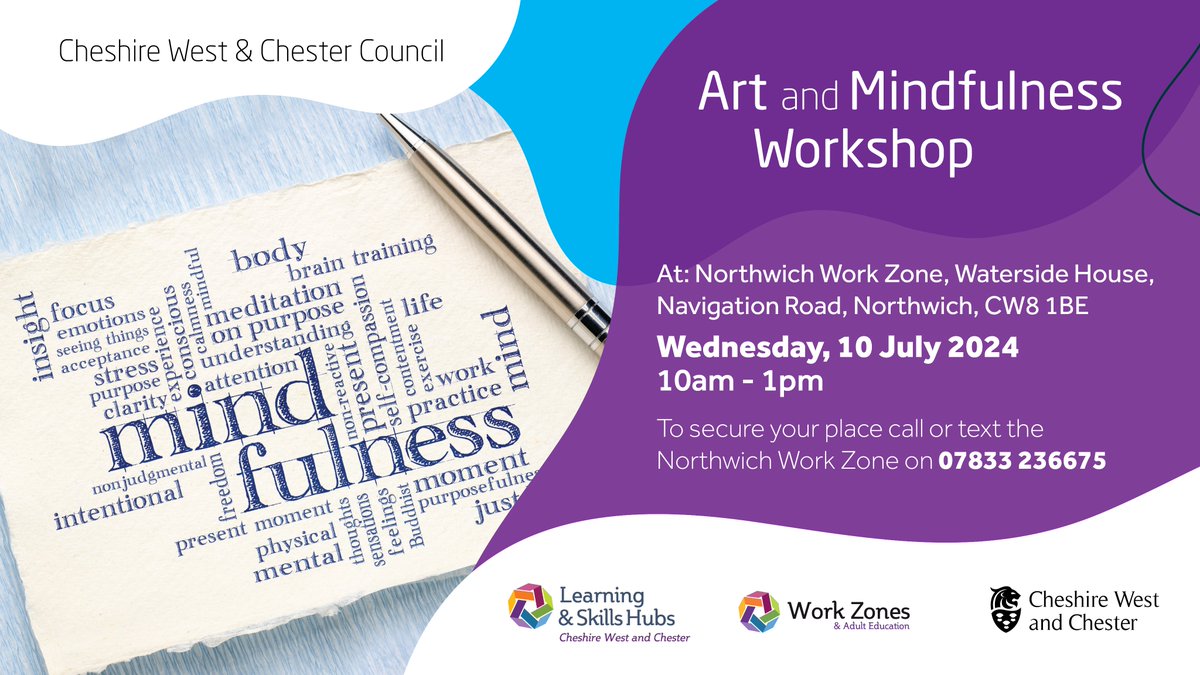 🌿Tap into your creativity and calm your mind with this Art and Mindfulness Workshop in Northwich on Wednesday, 10th July 🎨✨