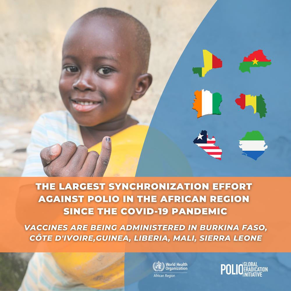 One common enemy; one common response. Liberia, Burkina Faso, Guinea, Côte d'Ivoire, Sierra Leone & Mali are battling polio together. In the next three days, nearly 20 million children in high-risk areas across these countries will receive protection against #Polio. #EndPolio