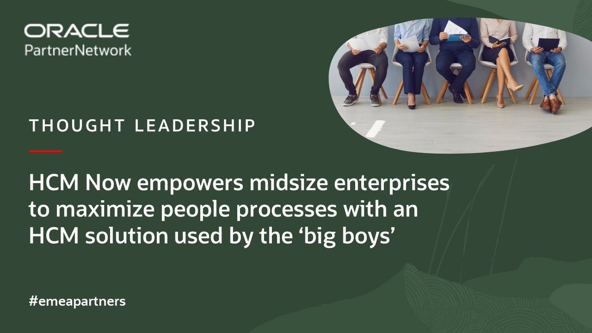 Through #emeapartners Oracle HCM Now gives midsize enterprises access to a prescriptive, flexible offering to streamline processes, consolidate systems & empower IT to roll out HCM. @sdiedericks explains: tinyurl.com/n2wpuf6e @Oracleemeaps