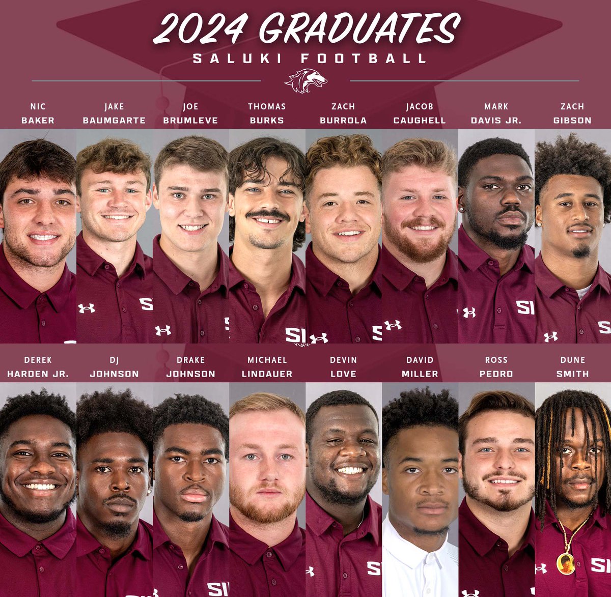 So proud of these SIXTEEN student-athletes who will receive undergraduate or graduate degrees this weekend! #Salukis | #RunWithUs