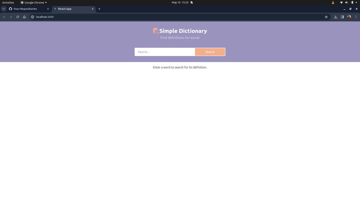 Recently,I challenged myself with a new project. So I've been coding a dictionary app with #reactjs. So far, the learning experience has been amazing, and I'm excited to see where it takes me. Here's a look of what I done so far. Stay tuned for future updates.
 #buildinpublic