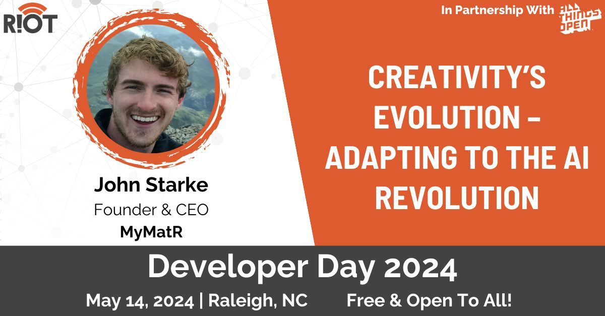 Announcing Developer Day's Keynote Speaker - John Starke, Founder & CEO of @MyMatRCorp! Despite lacking formal training, he's gained essential skills like engineering, coding, and communication to drive MyMatR's success. Don't miss out! #RIoTDevDay2024 #AI buff.ly/3xzW4j8