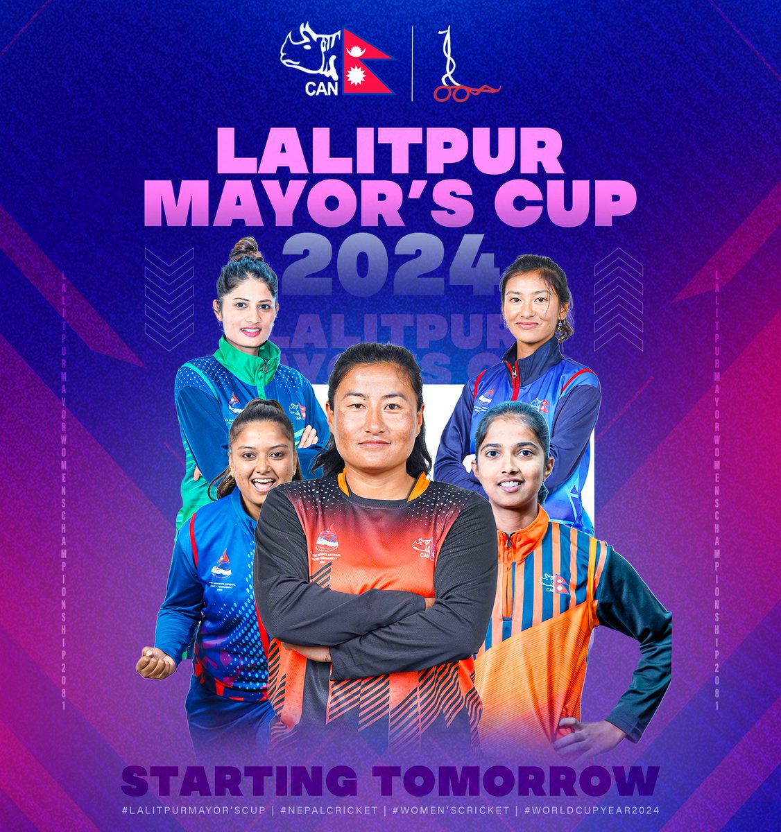 Buckle up for domestic action as Lalitpur Mayor's Cup 2024 takes center stage at the Scenic TU Ground tomorrow! 🏏🇳🇵

#HerGameToo | #WomensCricket | #NepalCricket