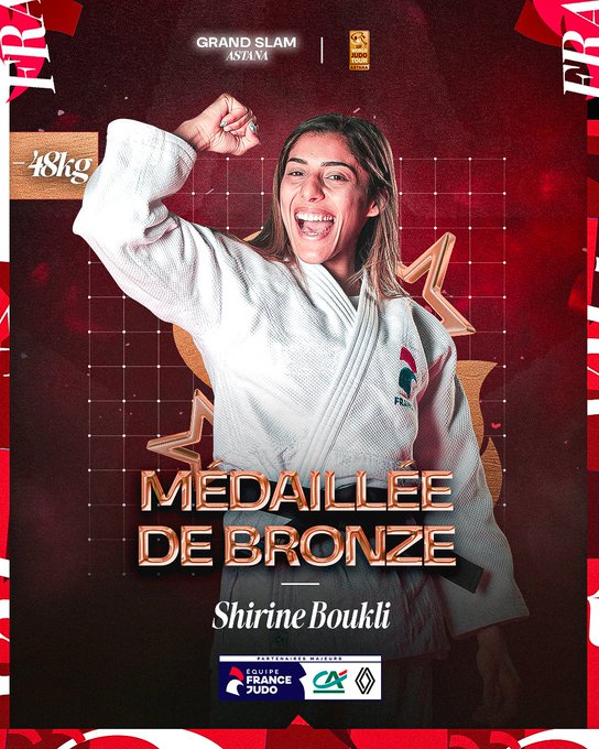 Shirine Boukli a ouvert le compteur pour l’équipe de France au Kazakhstan en remportant la médaille de bronze.

#sportactu #JudoAstana #GoLesBleus #FierdEtreJudoka