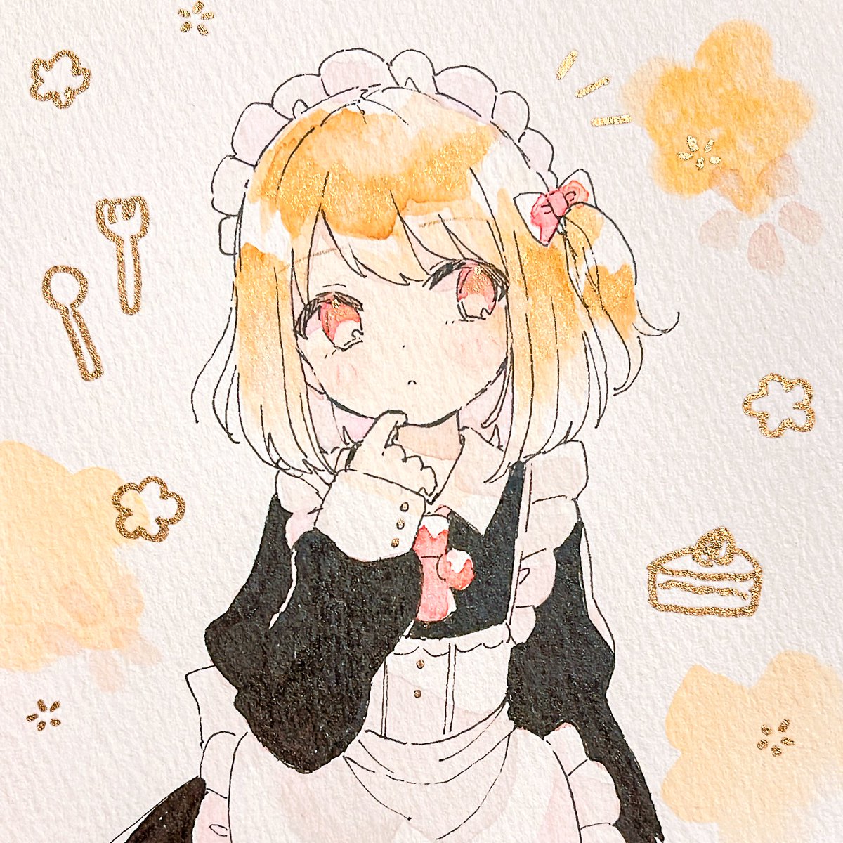 レミリア・スカーレット 「水彩のメイドさん #メイドの日 #東方Project 」|いちは🥣例大祭う15aのイラスト