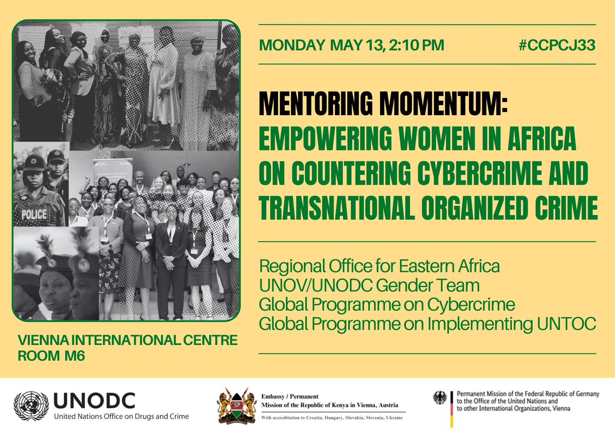 How does mentoring impact women empowerment? Across Africa, UNODC is using mentoring as a tool to fight crime. Join @UNODC_EA @UN__Cyber & @UNODC_UNTOC at #CCPCJ33 to discuss fighting cybercrime and transnational organized crime through mentoring. More 👉 tinyurl.com/mr46bt9d