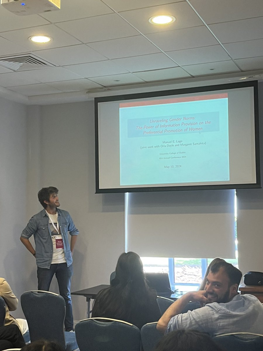 Final flash session - Manuel lago Rodríguez from @EconomicsUCD in joint work with @orladoyle_econ @msamahita on unravelled gender norms #IEA2024