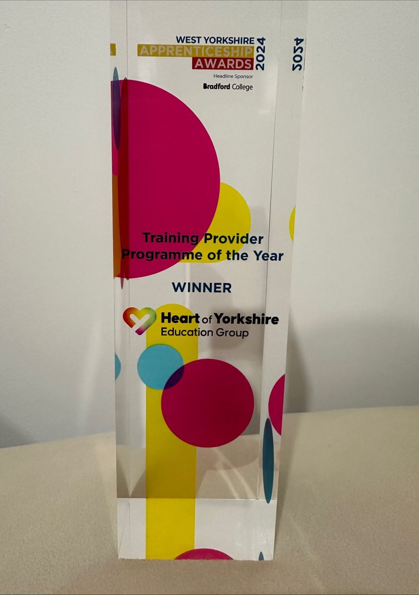 We won the Training Provider of the Year Award at the West Yorkshire Apprenticeship Awards last night ✨ This is testament to the hard work and dedication of our staff and all that they do for our apprentices and employer partners. @NatWorldEvents ow.ly/Ofgj50RBUUH