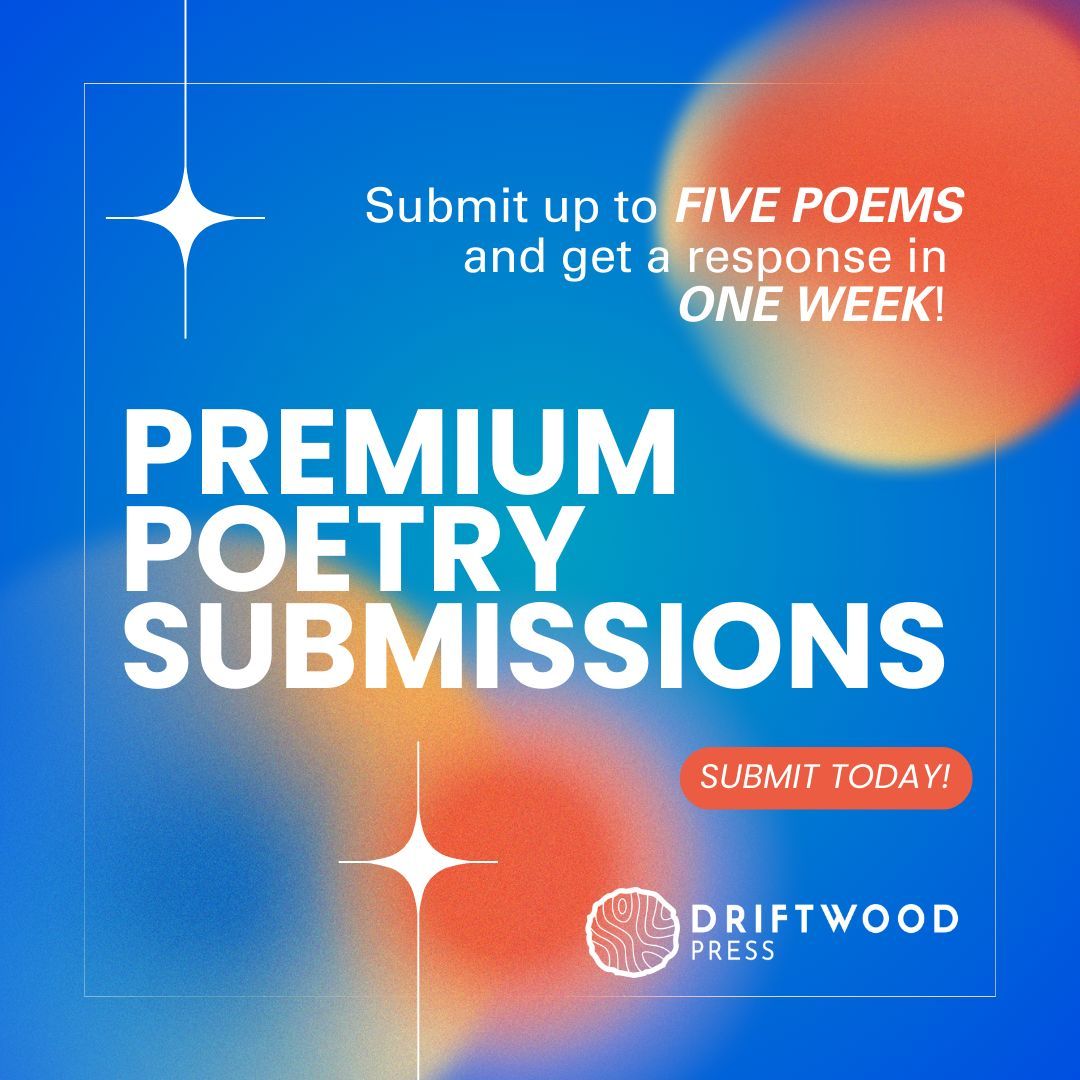 Premium Poetry submissions are still open! Use the link in our bio to submit up to FIVE POEMS and get a response in ONE WEEK! #callforsubmissions #opencallforpoetry