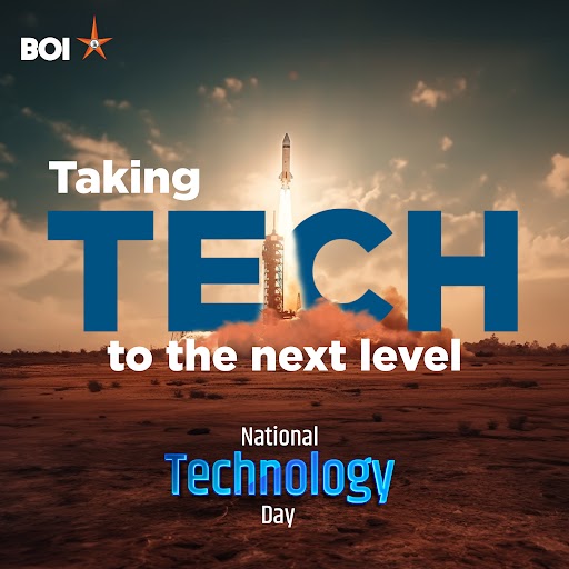 This National Technology Day, let's honor the visionaries and their remarkable contribution to India's technological landscape. Together, let's forge ahead, embracing innovation and paving the way for a brighter, technologically advanced future! #BankofIndia #TechnologyDay