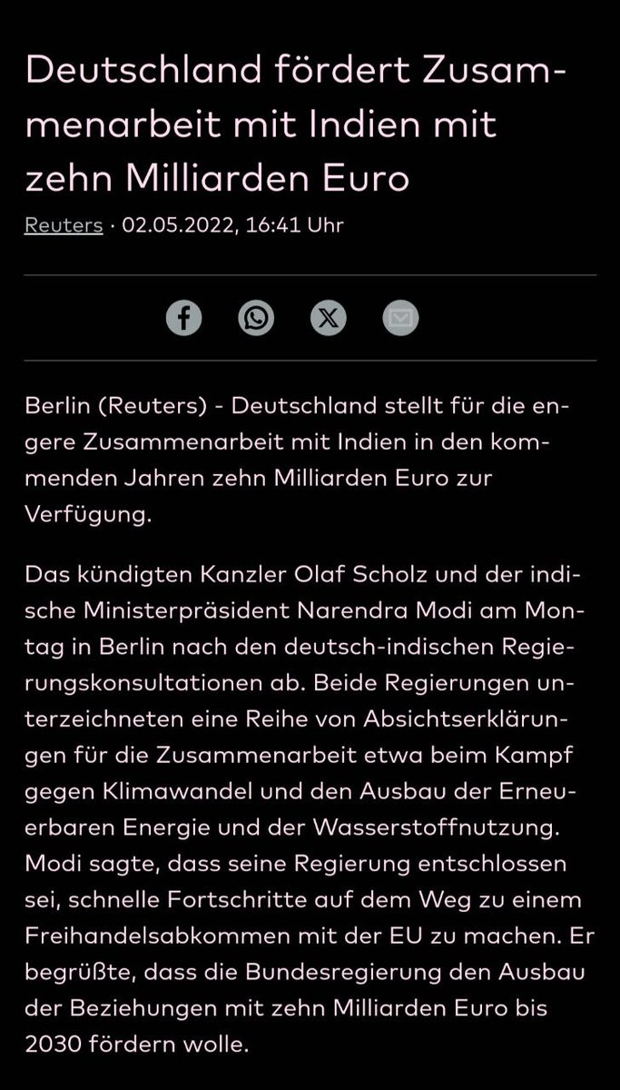 Damit ihr es nicht vegesst, weshalb ihr mehr für eueren Lebensunterhalt finanzieren müsst, mehr Steuern aufgebrummt bekommt, aber weniger für eure Rente und sonstigen Leistungen bekommt ...

#AmpelVerbrecher unterstützen Indien mit 10 Milliarden Steuergelder für Klimaziele ...