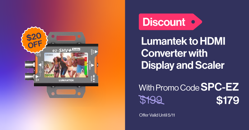 Last chance for the deal of the week. Get the Lumantek's EZ-SHV+ SDI to HDMI Converter: Monitor resolutions, cable length, & eye-pattern. Perfect for 24/7 video monitoring. bit.ly/4dmQzoj #Lumantek #HDMIConverter