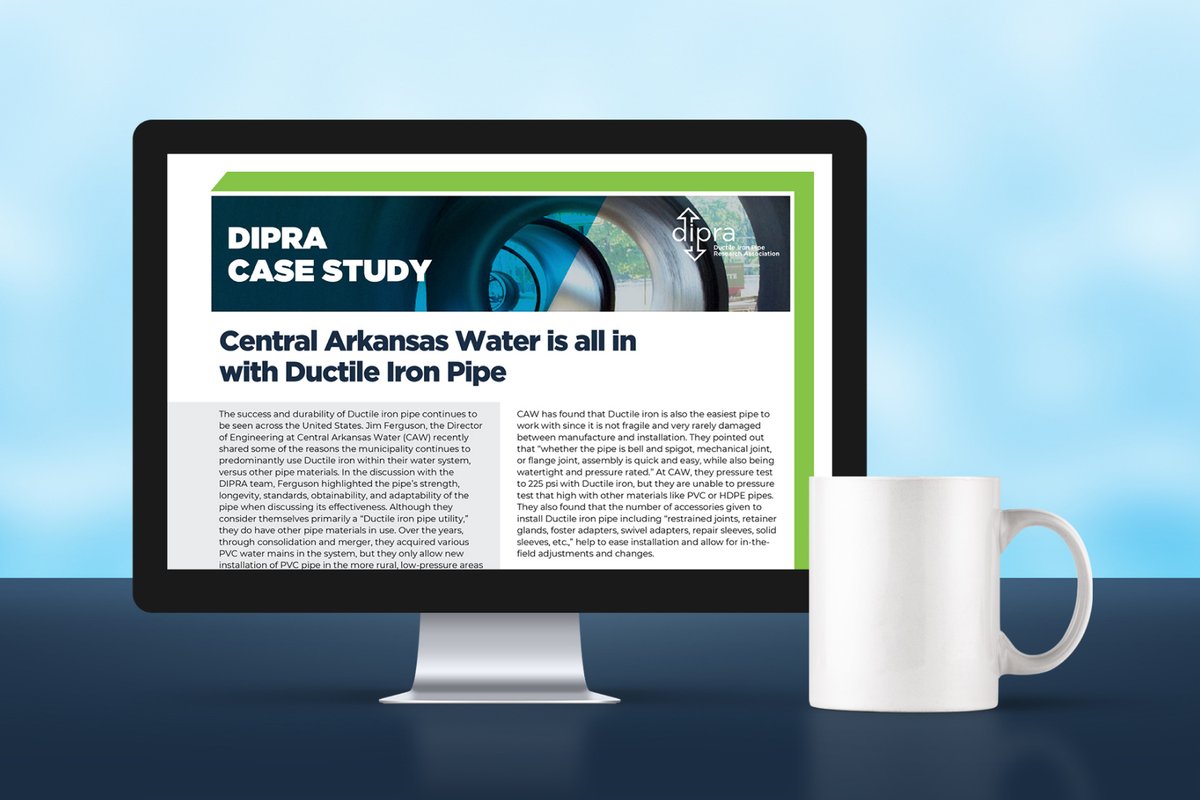 DIPRA_US's tweet image. Jim Ferguson of Central Arkansas Water shares how Ductile iron pipe's strength, adaptability, and longevity keep it their top choice for reliable infrastructure. Dive into the newest case study on DIPRA's website to learn more! #DIPRA #WaterInfrastructure

hubs.la/Q02wLPm20