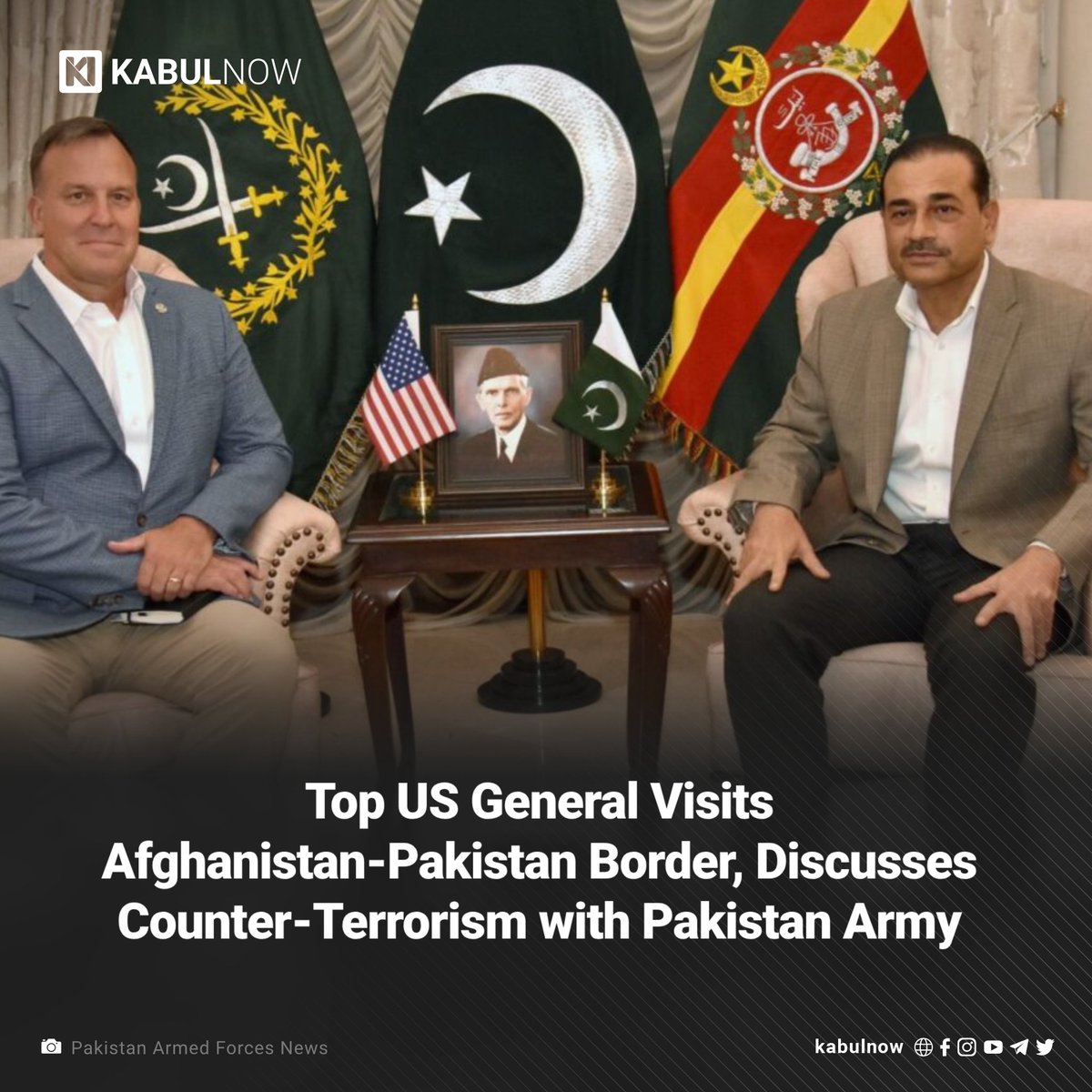 The US Central Command (CENTCOM) Chief, General Michael Erik Kurilla, has visited Pakistan-Afghanistan border areas in Pakistan’s Khyber Pakhtunkhwa province, discussing counter-terrorism operations with the Pakistani military. Read more here: kabulnow.com/?p=35655