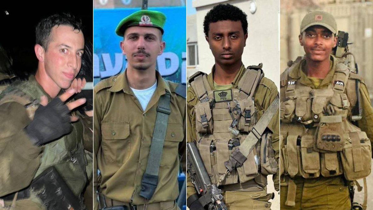 🚨🇮🇱 Four 19 year old ISRAELI soldiers were just killed in a mine explosion in Gaza.