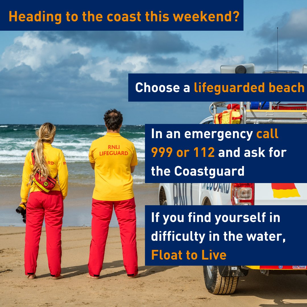 RNLI's tweet photo. Heading to the coast this weekend? Follow our tips to stay safe at the seaside.

Remember: it might be warm outside, but the water is still cold. If you find yourself struggling in cold water, #FloatToLive https://t.co/EwjOEHZWEx