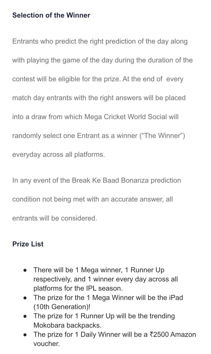 mcworldsocial's tweet image. Terms &amp;amp; Conditions for the Break Ke Baad Bonanza Contest! 

#IPL #IPLContest #IPLContestAlert #ContestAlert #AmazonGiveaway #GiveawayAlert #IPL2024