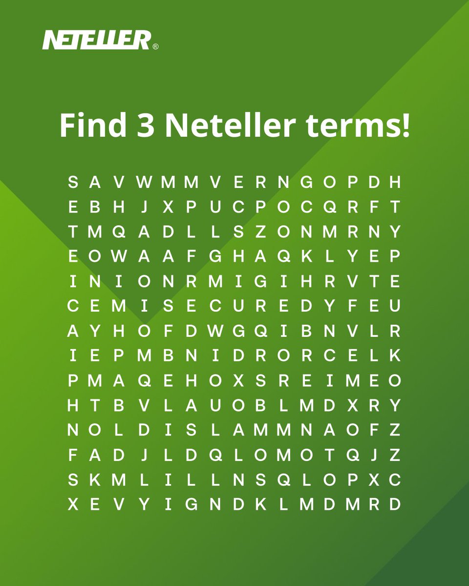 Ready to tackle the challenge? 👁️🔍 Test your skills below!

Correct replies only! ⬇️⬇️⬇️⬇️⬇️⬇️⬇️⬇️⬇️⬇️⬇️⬇️⬇️⬇️⬇️⬇️

#DigitalWallet #Puzzle #Trivia #NETELLER