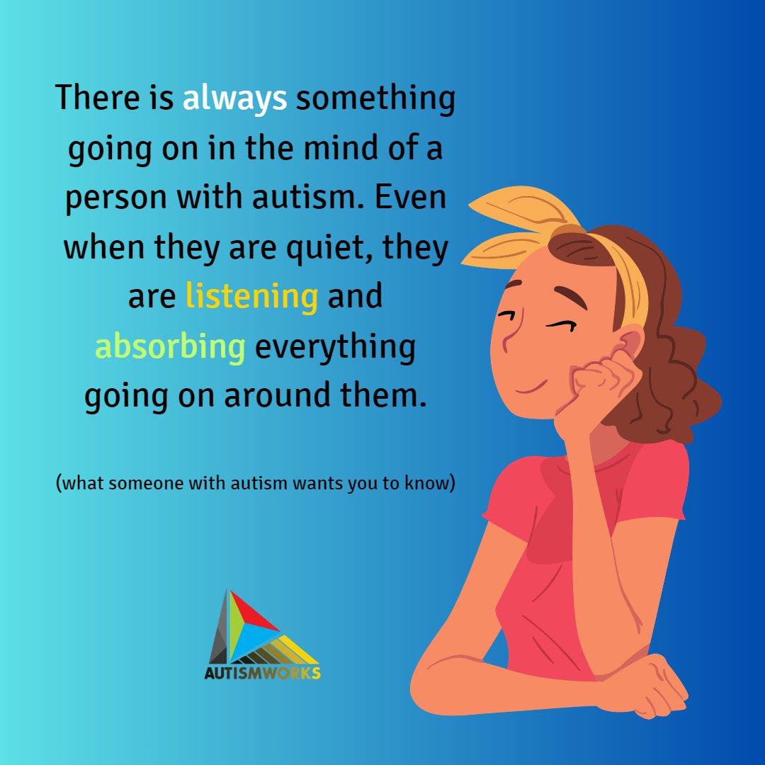 There is more going on inside my mind than you realize. 
(What someone with autism wants you to know.)

#Autismworks #ASD #girlsonthespectrum #autisticgirls