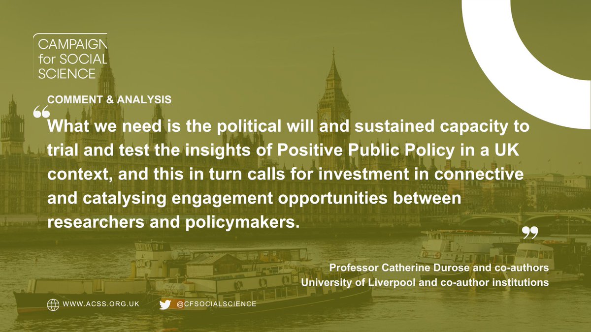 In our #Election24 blog ✍️, @profcatdurose, @Sarah Ayres3, @Boswell_JC, @CairneyPaul, @ian_c_elliott, Professor Matthew Flinders (@sheffielduni), Professor Steve Martin (@WCfPP) & @lizmancuni discuss the concept of Positive Public Policy. Read ➡️ acss.org.uk/positive-publi…