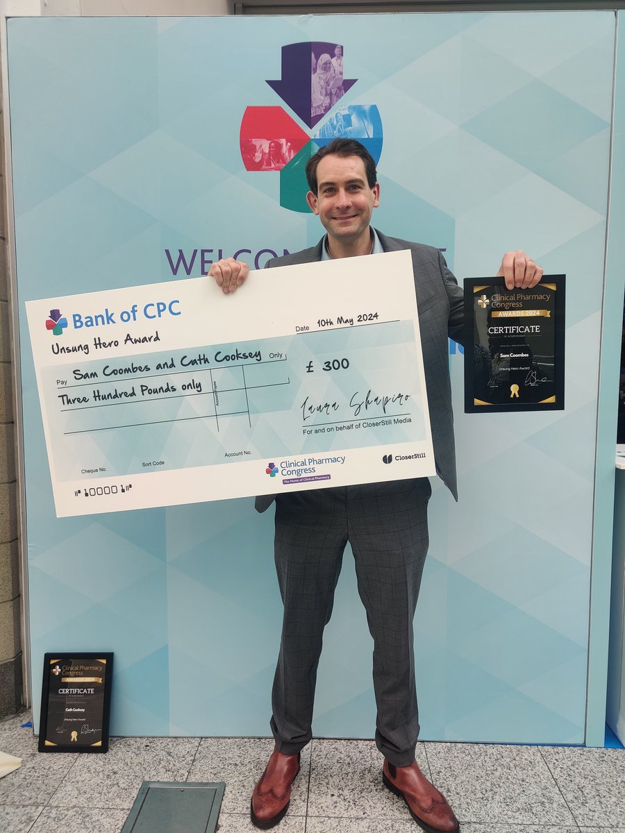 Look who's the #CPCongress 'Unsung Hero'.. Congratulations to @sam_coombes for the Re-Hale Inhaler Recycling pilot! @CPCongress @EKHUFT