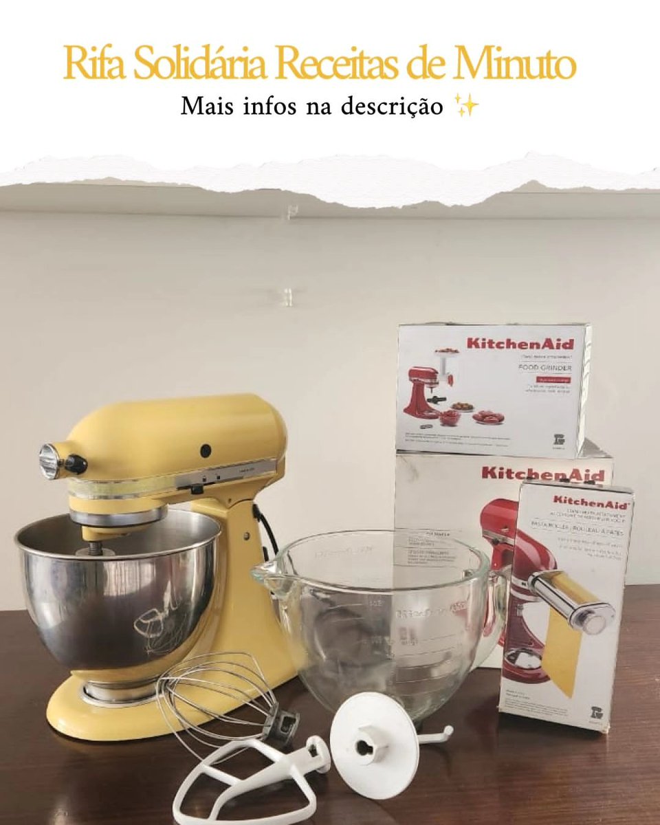 o Receitas de Minuto ativamente vem ajudando o pessoal do Rio Grande do Sul pós enchentes. E desta vez iremos sortear essa ✨ KitchenAid ✨e todo o valor arrecadado será repassado para ajuda ONGs que estão precisando dessa ajuda! criarifa.com/8gngUO