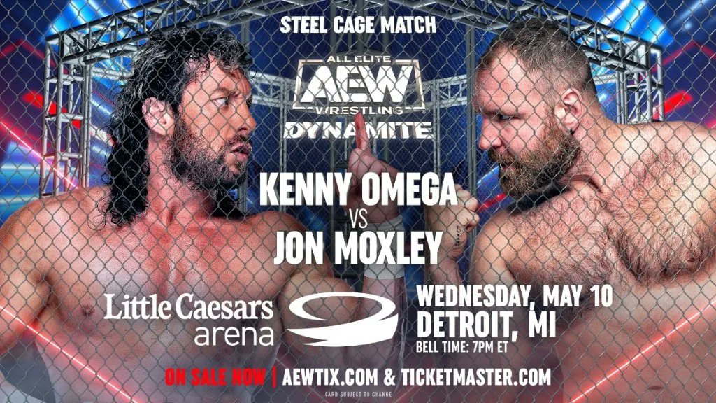 5/10/2023 Jon Moxley defeated Kenny Omega in a Steel Cage Match on Dynamite from the Little Caesars Arena in Detroit, Michigan. #AEW #AEWDynamite #JonMoxley #DeanAmbrose #KennyOmega #TheCleaner #TheElite #SteelCageMatch