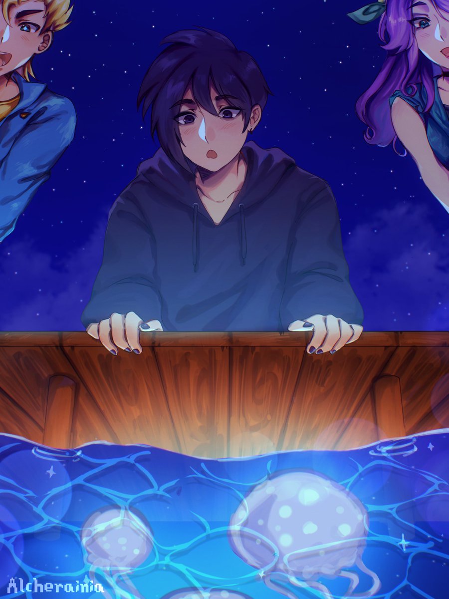 alcherainia's tweet photo. Moonlight Jellies 🌌 #StardewValley https://t.co/YK54fH6Sjs