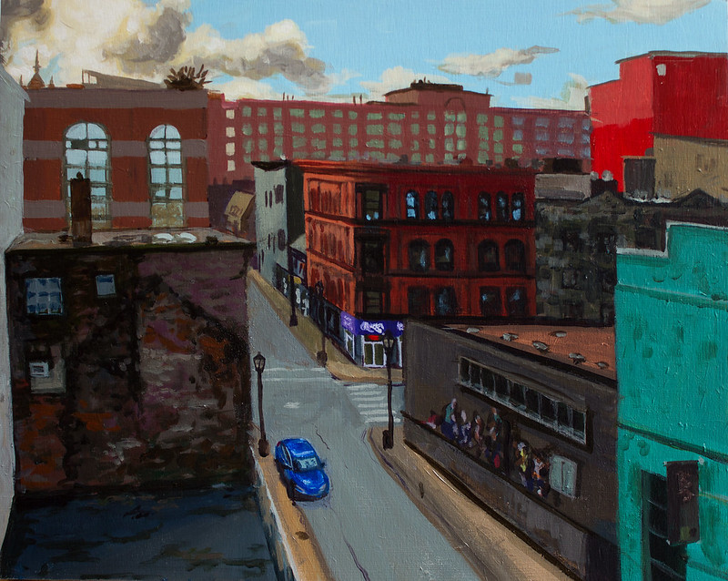 What's your favourite Halifax view? We love this 16'x20' painting with a stunning scene of 'Blowers St. Crossing Barrington St.' by Jack Ross! Can you guess where Jack went to find this view? #localart #artgallery #canadianart #artwork #artist #halifaxart #halifaxns #downtownhfx