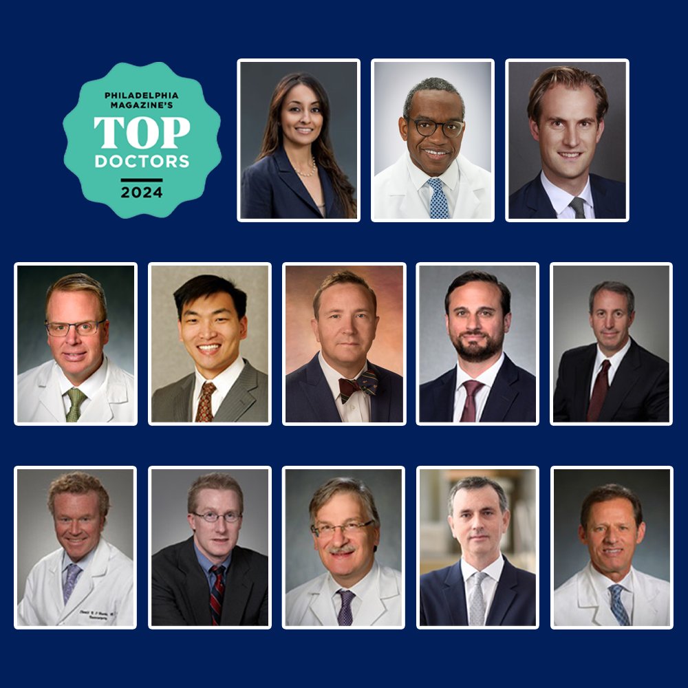 Congrats to each of our 13 faculty members named to @phillymag's Top Doctors list this year for #neurosurgery!